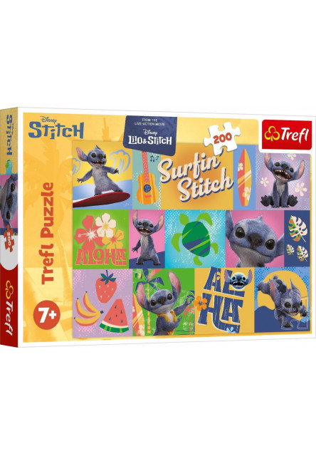 Trefl Puzzle 200 Stitch - Havajské dobrodružstvá