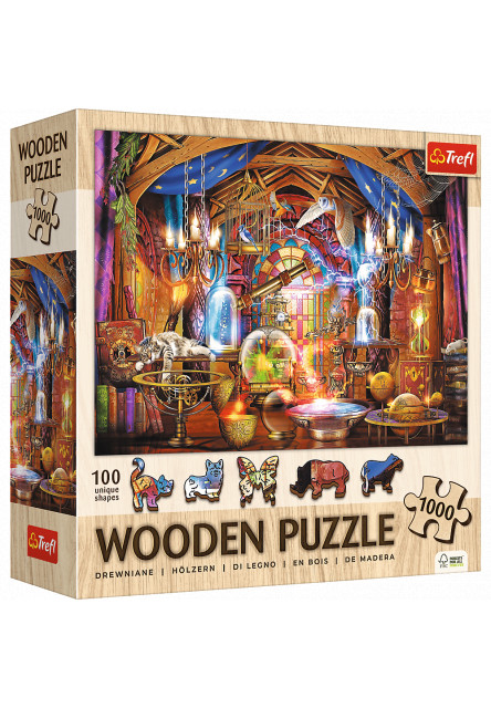 Trefl Drevené puzzle 1000 - Magická komnata
