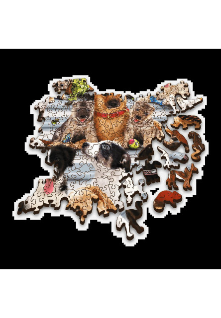 Trefl Drevené puzzle 1000 - Psie priateľstvo