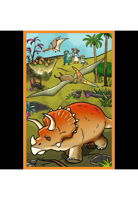 Trefl Puzzle 3x80 Treflíci vo svete dinosaurov