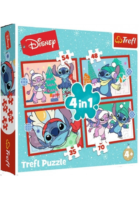 Trefl Puzzle 4v1 Stitch Xmas Trefl