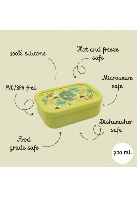 Silikónový desiatový box  - dinosaur