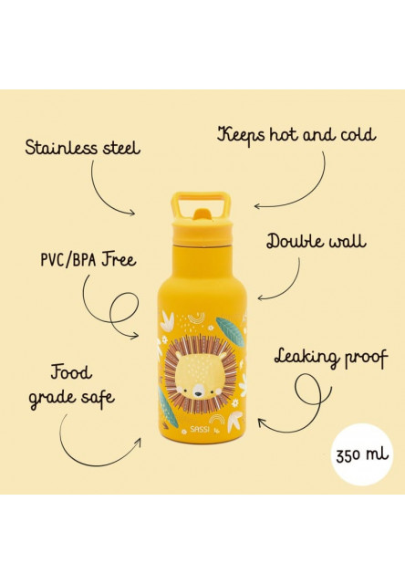 Termofľaša so slamkou  - chompy the lion - 350ml