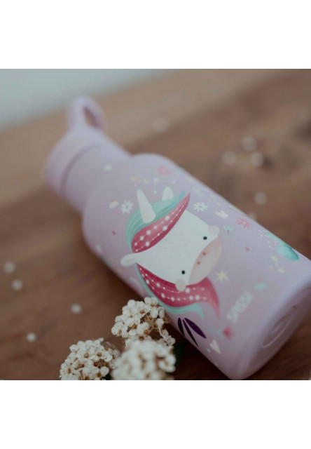 Termofľaša so slamkou  - sparkly the unicorn - 350ml