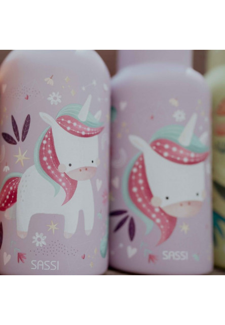 Termofľaša so slamkou  - sparkly the unicorn - 350ml