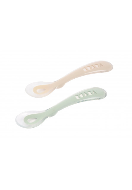 Lžičky silikonové 2 ks s pouzdrem Clay / Místy Green