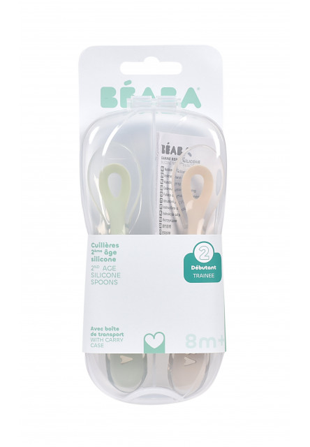Lžičky silikonové 2 ks s pouzdrem Clay / Místy Green