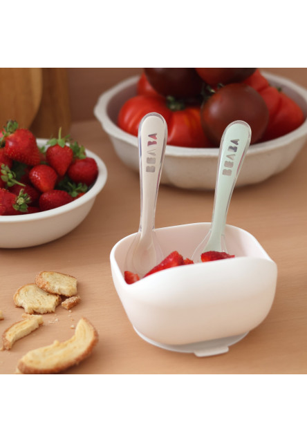 Lžičky silikonové 2 ks s pouzdrem Clay / Místy Green