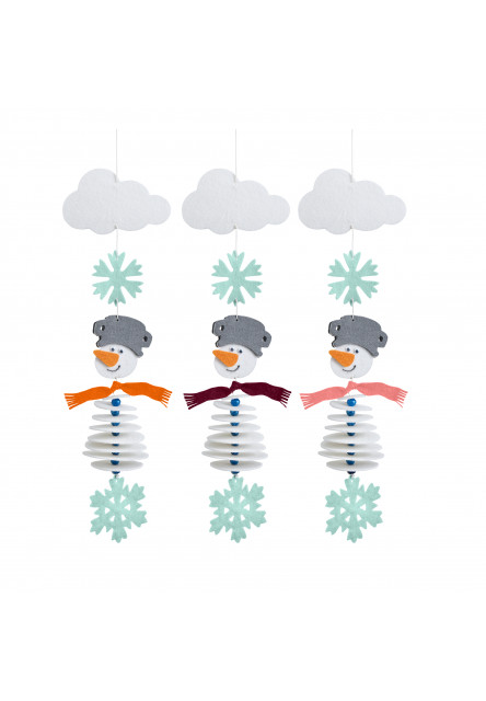 Kreatívna sada Prvé navliekanie plstená girlanda Snehuliak