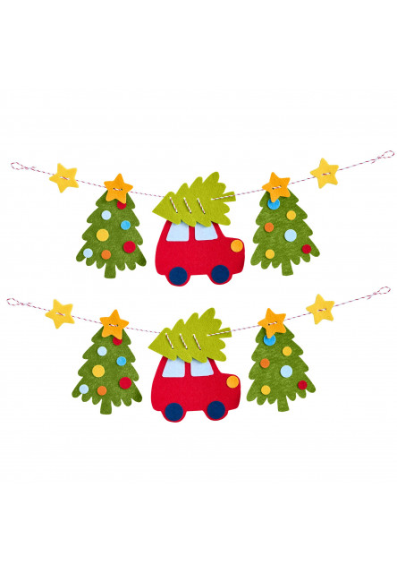 Kreatívna sada Prvé navliekanie plstená girlanda Vianočná cesta