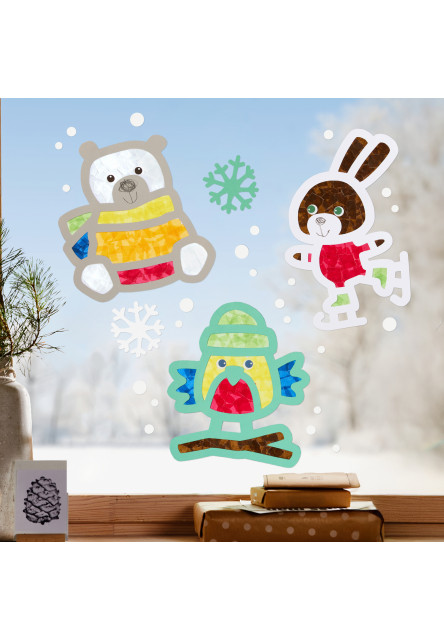 Kreatívna sada Prvé nalepovanie zvieratká v snehu