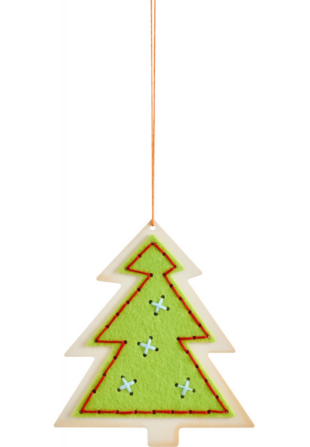 Kreatívna sada Vyšívaná dekorácia Srdce, hviezda a stromček