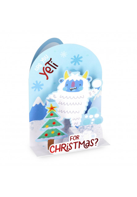 Vianočné prianie Legami Pop-Up Card - Pop-Up Greeting Card - Yeti