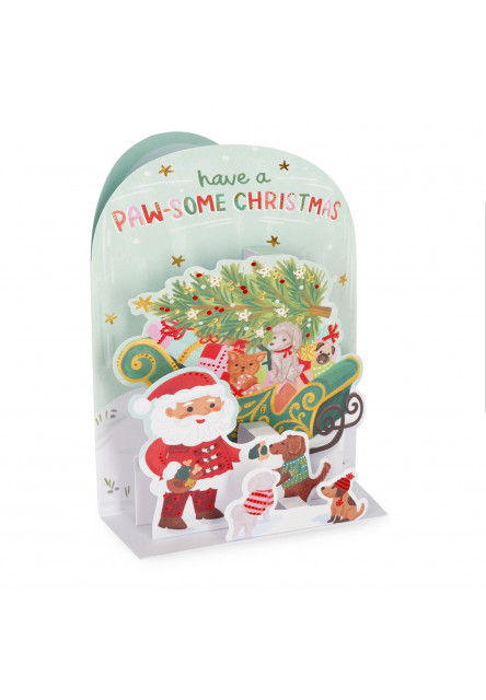 Vianočné prianie Legami Pop-Up Card - Paw-Some Christmas