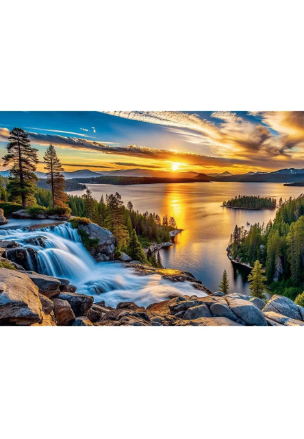 Trefl Puzzle 1000 USA Collection: Úžasný západ slnka na jazere