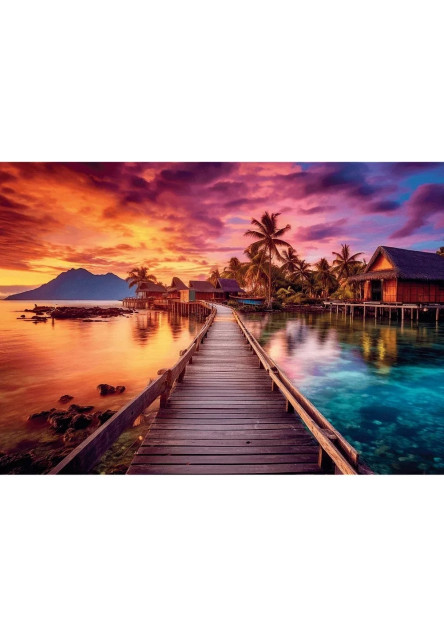 Trefl Puzzle 1000 USA Collection: Západ slnka nad rajom