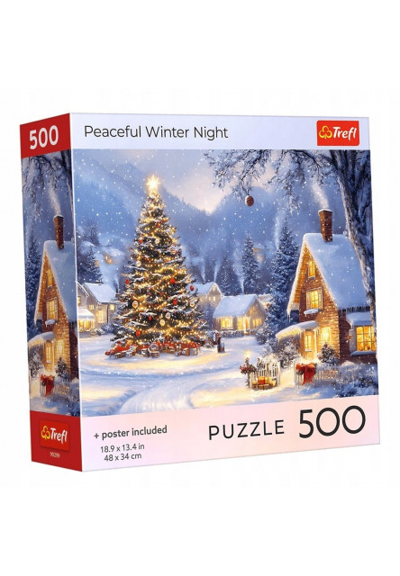 Trefl Puzzle 500 USA Collection:: Pokojná zimná noc