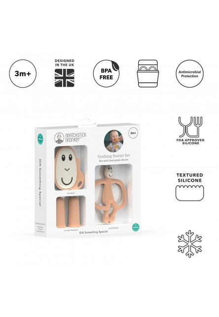 štartovací set na prerezávanie zúbkov - peach