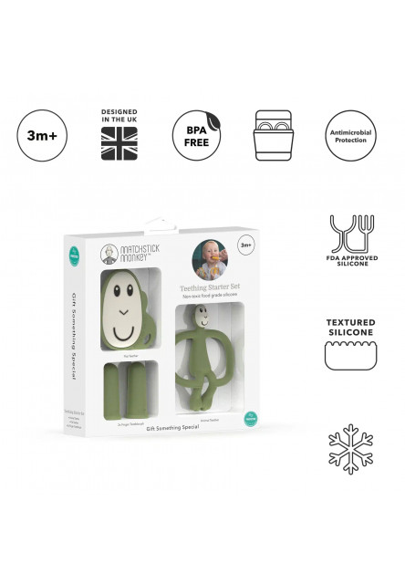 štartovací set na prerezávanie zúbkov - olive