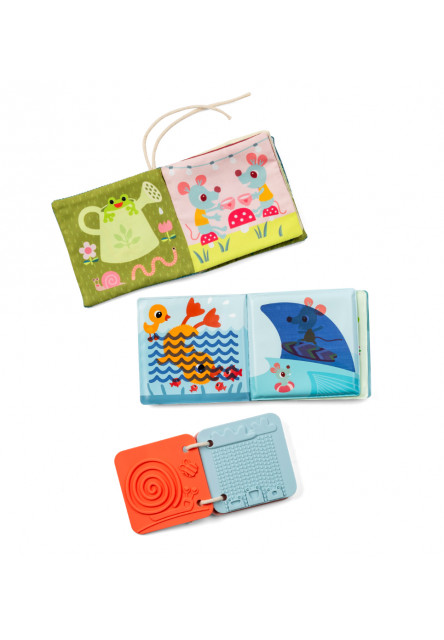 Lilliputiens – súprava 3 senzorických knižiek – mačička Jeanne