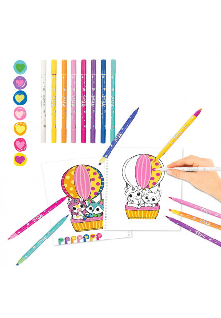 Omaľovánka s farebnými fixkami