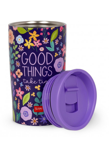 Vákuový termohrnček Legami Horúce a studené 275 ml - Kvety