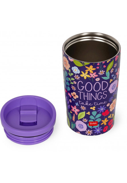 Vákuový termohrnček Legami Horúce a studené 275 ml - Kvety