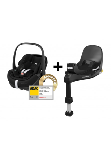 Pebble 360 Pro 2 autosedačka Essential Black + základna FamilyFix 360 Pro