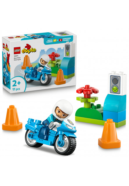 Modrá policajná motorka