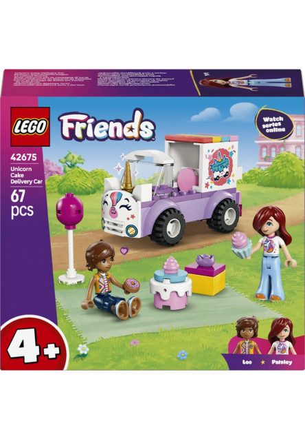 Jednorožie donáškové auto s tortou