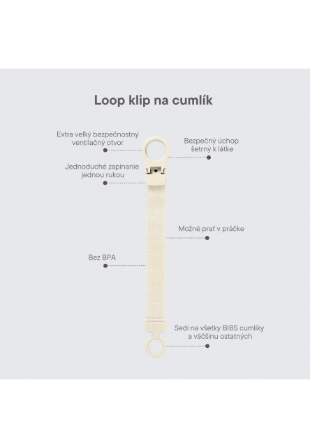 BIBS Loop klip na cumlík (Blush)