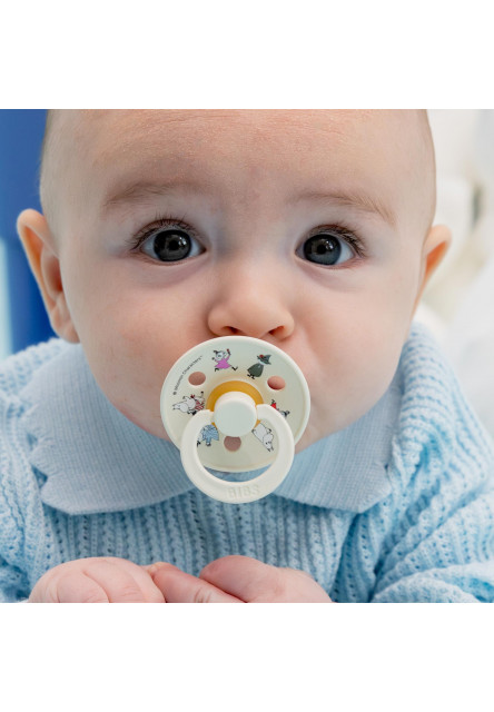 BIBS x Moomin Colour cumlíky z prírodného kaučuku 2ks - veľkosť 2 (Sailing Nordic Mint Mix)