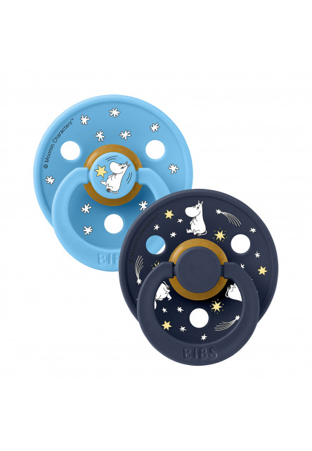 BIBS x Moomin Colour cumlíky z prírodného kaučuku 2ks - veľkosť 2 (Dreaming Baby Pink Mix)