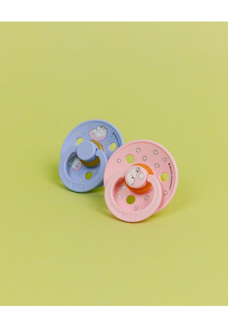 BIBS x Moomin Colour cumlíky z prírodného kaučuku 2ks - veľkosť 1 (Dreaming Baby Pink Mix)
