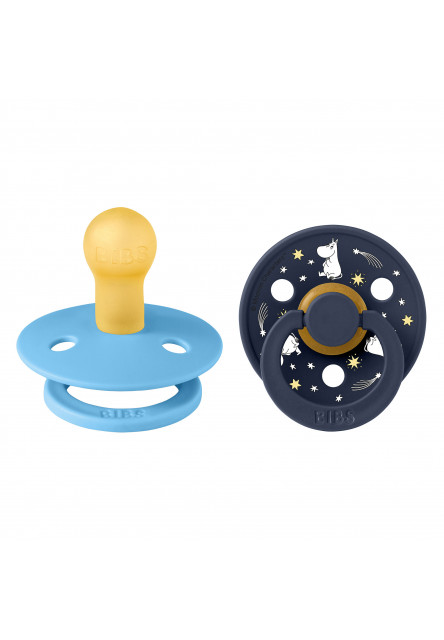 BIBS x Moomin Colour cumlíky z prírodného kaučuku 2ks - veľkosť 1 (Friends Ivory Mix)