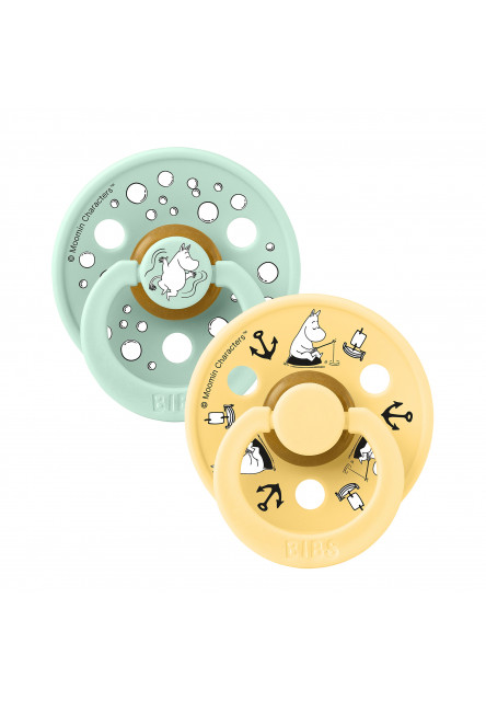 BIBS x Moomin Colour cumlíky z prírodného kaučuku 2ks - veľkosť 1 (Good Night Breeze Mix)
