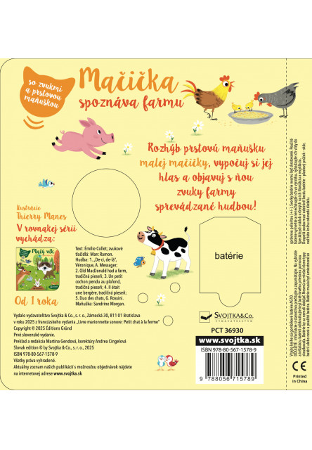 Mačička spoznáva farmu - so zvukmi a prstovou maňuškou