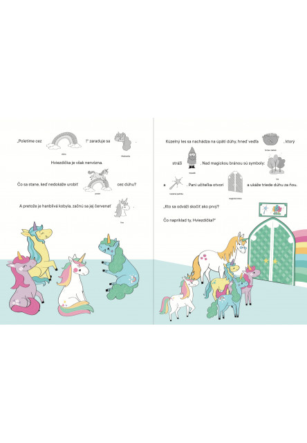 Jednorožce Obrázkové čítanie so samolepkami