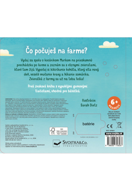 Čo počuješ na farme? Prvé zvuky pre bábätko