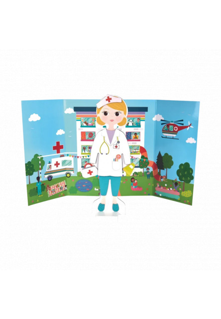 Dřevěná magnetická oblékací panenka Florence