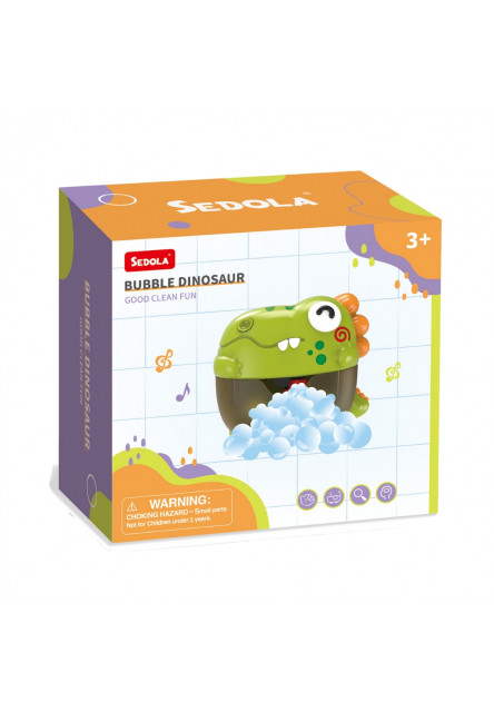 Interaktivní stroj na výrobu bublin do vany Dino