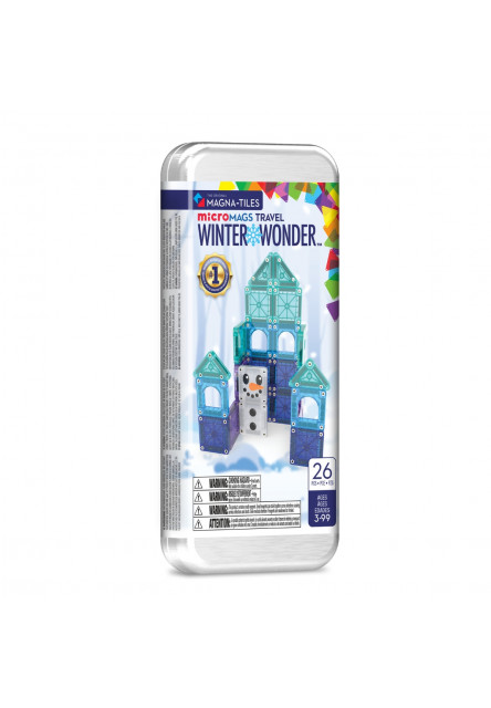 Magnetická stavebnice microMAGS Winter Wonderland Travel Set 26 dílů