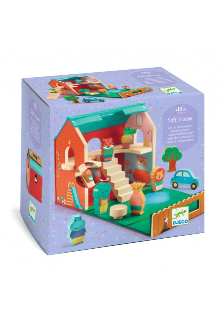 Dřevěný domeček se zvířátky SoftiHouse