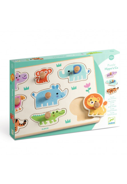 Dřevěné puzzle Hippo n Co