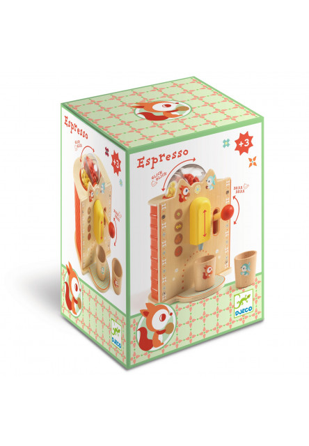 Dřevěný espresso kávovar - Hra na baristu