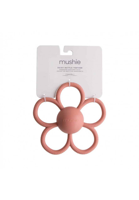 Hryzadlo s hrkálkou daisy mushie - faded denim