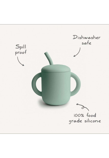 Silikónový pohárik so slamkou mushie - bees