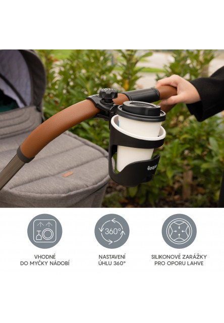 Držák na pití na kočárek - Deluxe, Black