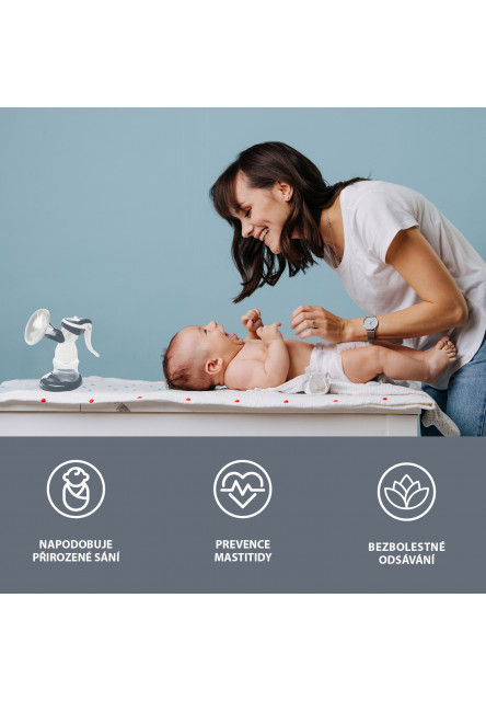 Manuálna odsávačka mlieka Basic, Grey