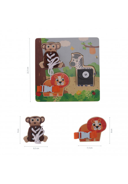 Dřevěné montessori puzzle, Wood, Hnědá